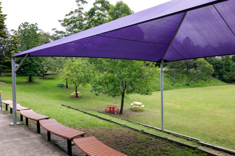 shaded areas looking at grassed sports field