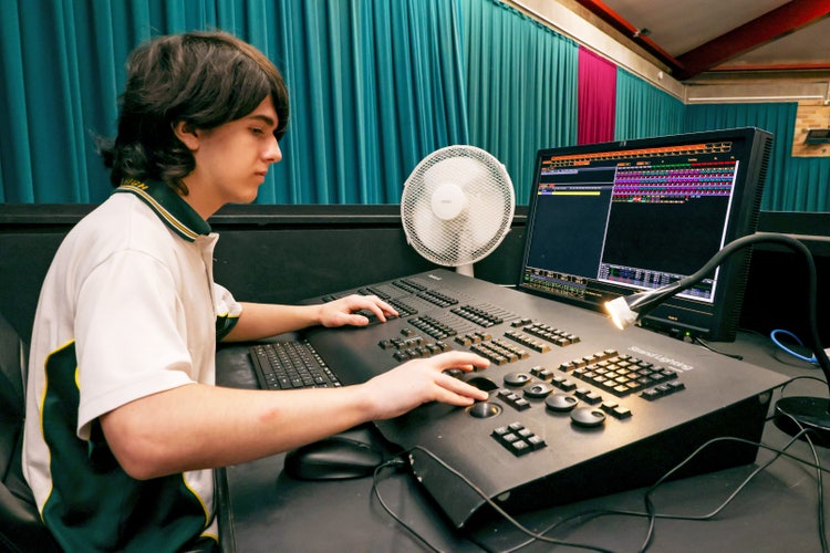 student using audiodesk