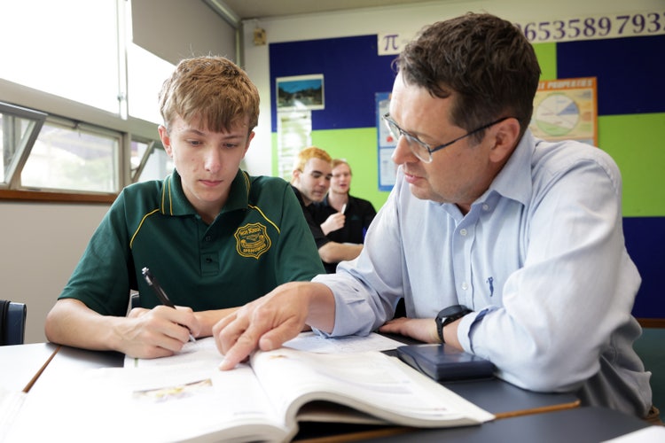 one on one with a teacher and student