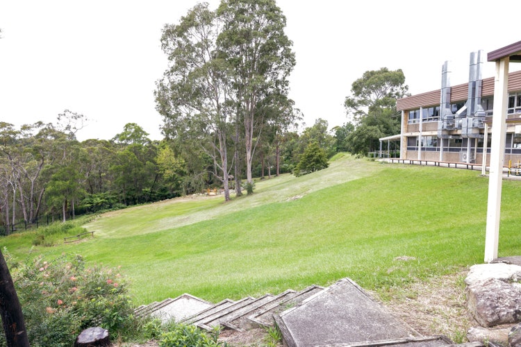 grassed and landscaped school grounds